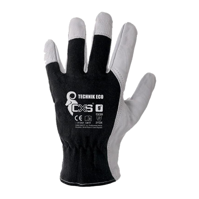 CANIS TECHNIK ECO black leather gloves