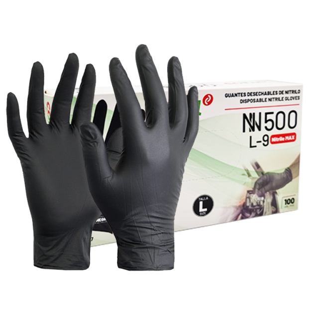 P-PROTECT NITRIL black gloves, 100 pcs.