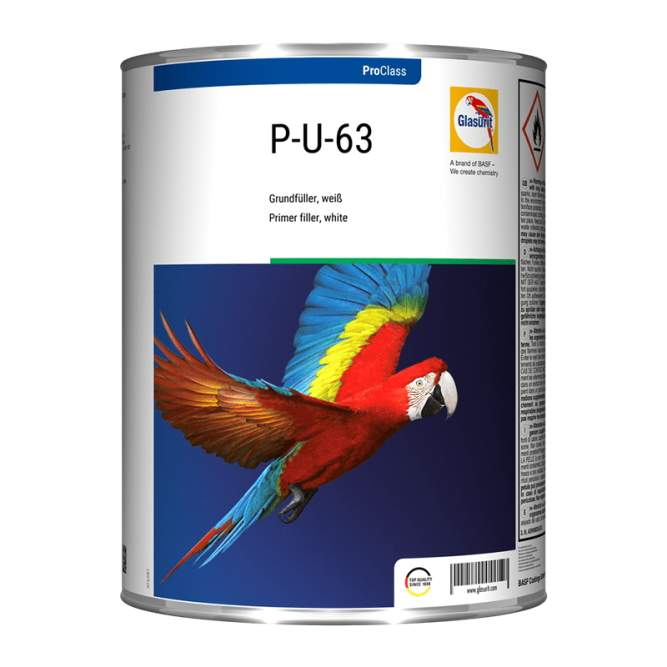 GLASURIT P-U-63 primer filler 4L, white 4:1:1