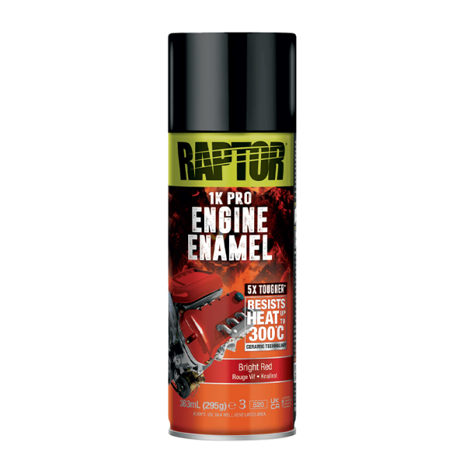 U-POL RAPTOR Engine Enamel, bright red 300°C, 363ml