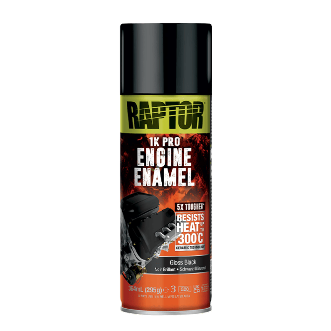 U-POL RAPTOR gruntas varikliui, pilkas 300°C, 355ml