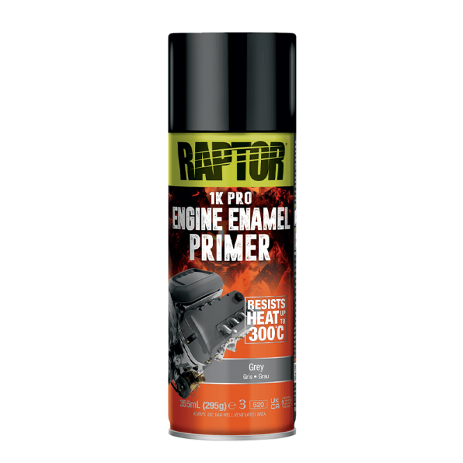 U-POL RAPTOR Engine Enamel Primer, grey 300°C, 355ml